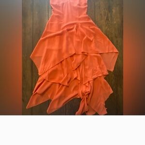 Linda Lundstrom Vintage y2k Layered Orange Dress Size 6 B23
